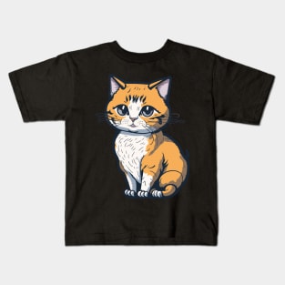 Cool Feline in Shades: Whiskered Purrfection for Cat Miaw Lovers Kids T-Shirt